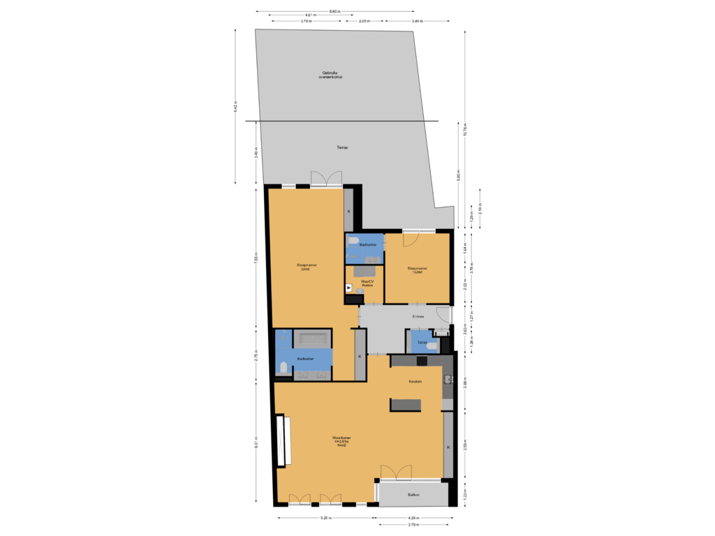 Bekijk plattegrond van Appartement van Nieuweweg 4-B