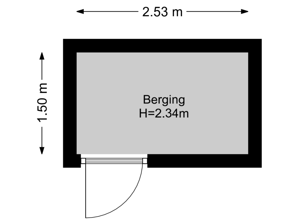 Bekijk plattegrond van Berging van Nieuweweg 4-B