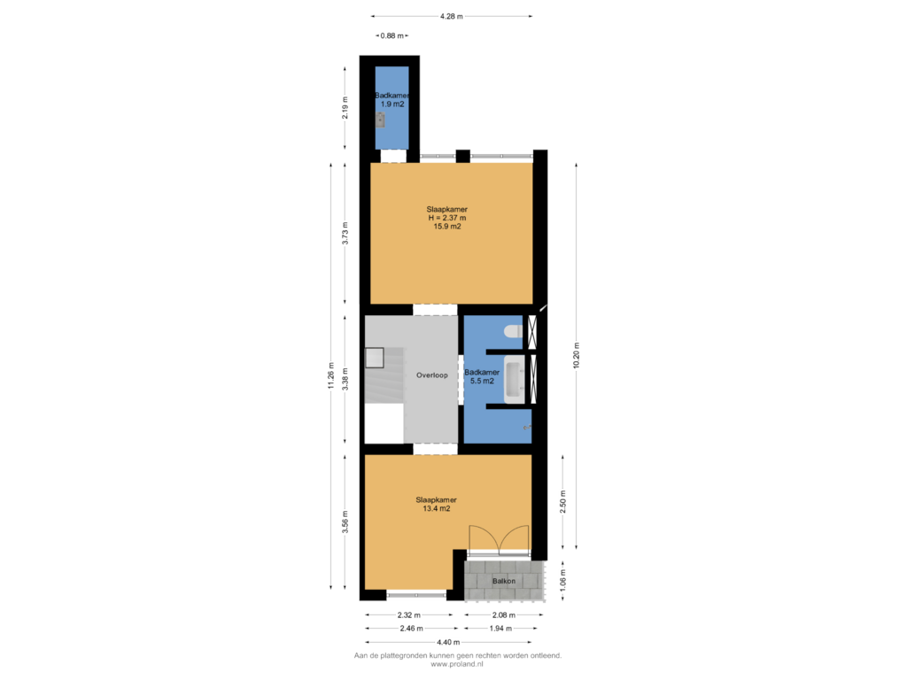 Bekijk plattegrond van 2e Verdieping van Paardenstraat 7-4