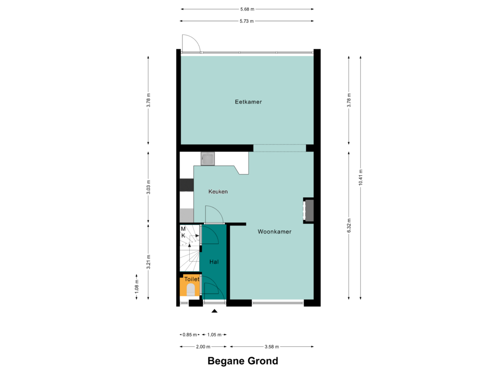 Bekijk plattegrond van Begane Grond van Groenstraat 35