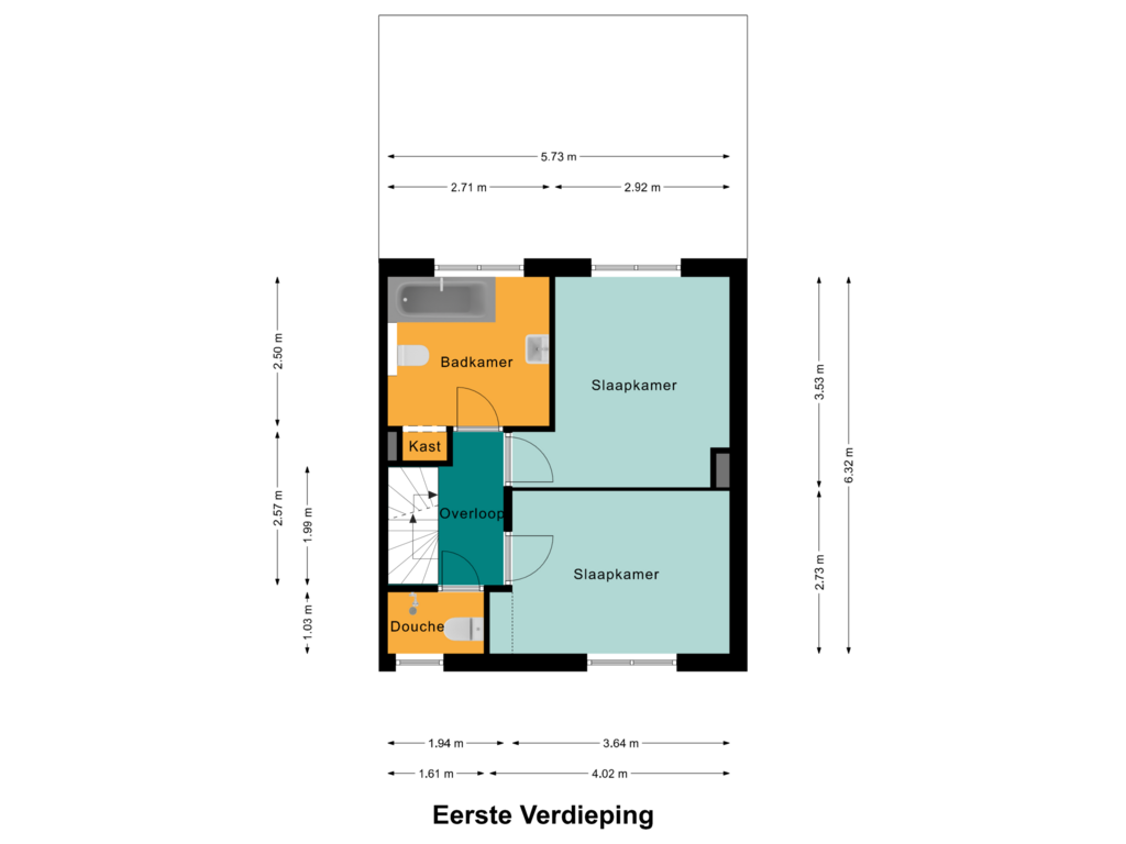 Bekijk plattegrond van Eerste Verdieping van Groenstraat 35