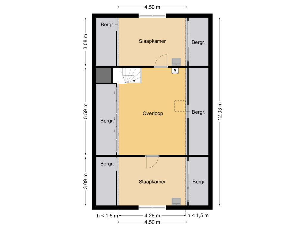 Bekijk plattegrond van Verdieping van Ploegweg 15