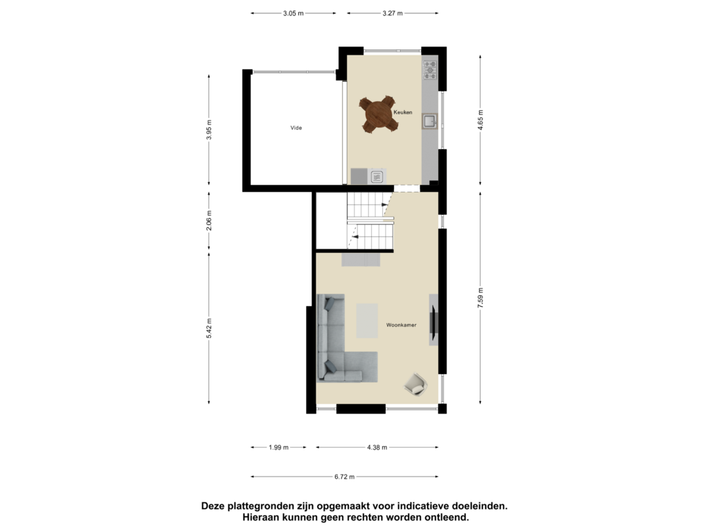 View floorplan of Eerste verdieping of C.G. Wichmannstraat 7