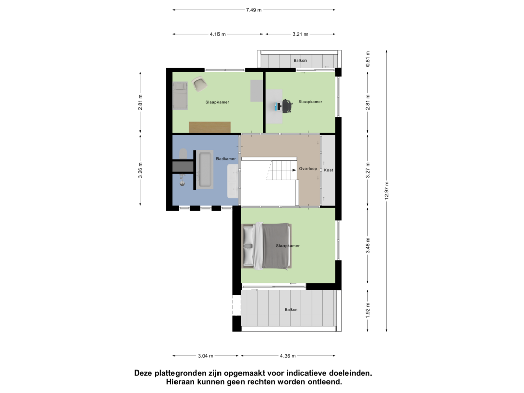 View floorplan of Tweede Verdieping of C.G. Wichmannstraat 7