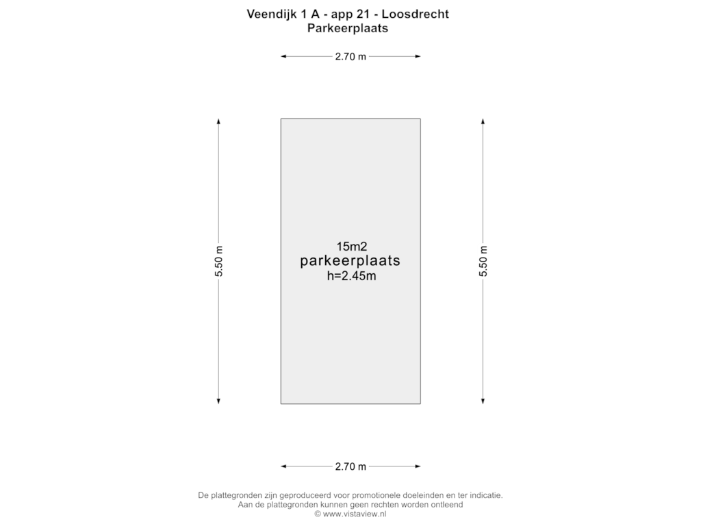 View floorplan of PARKEERPLAATS of Veendijk 1-AAP21