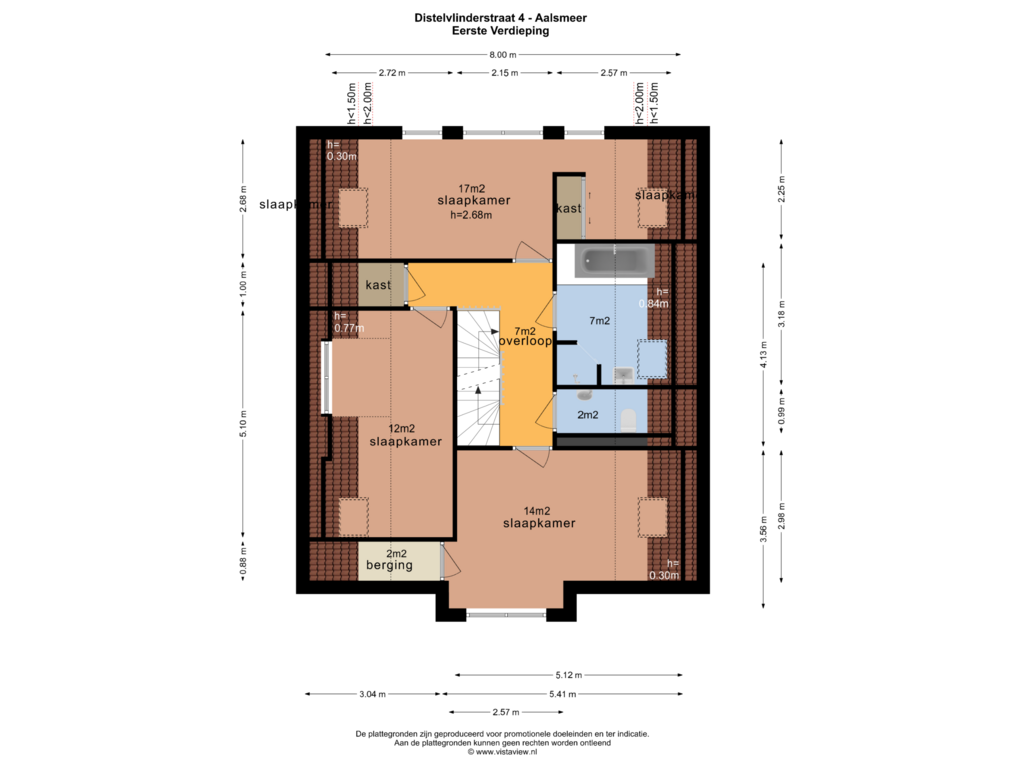 Bekijk plattegrond van EERSTE VERDIEPING van Distelvlinderstraat 4