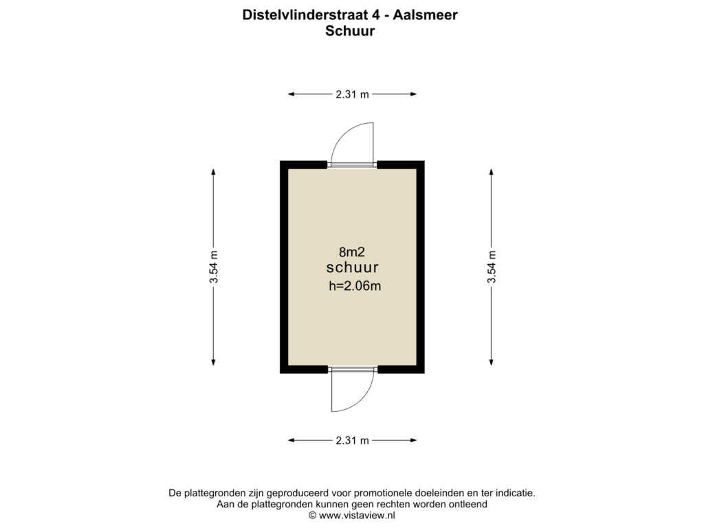 Bekijk plattegrond van SCHUUR van Distelvlinderstraat 4