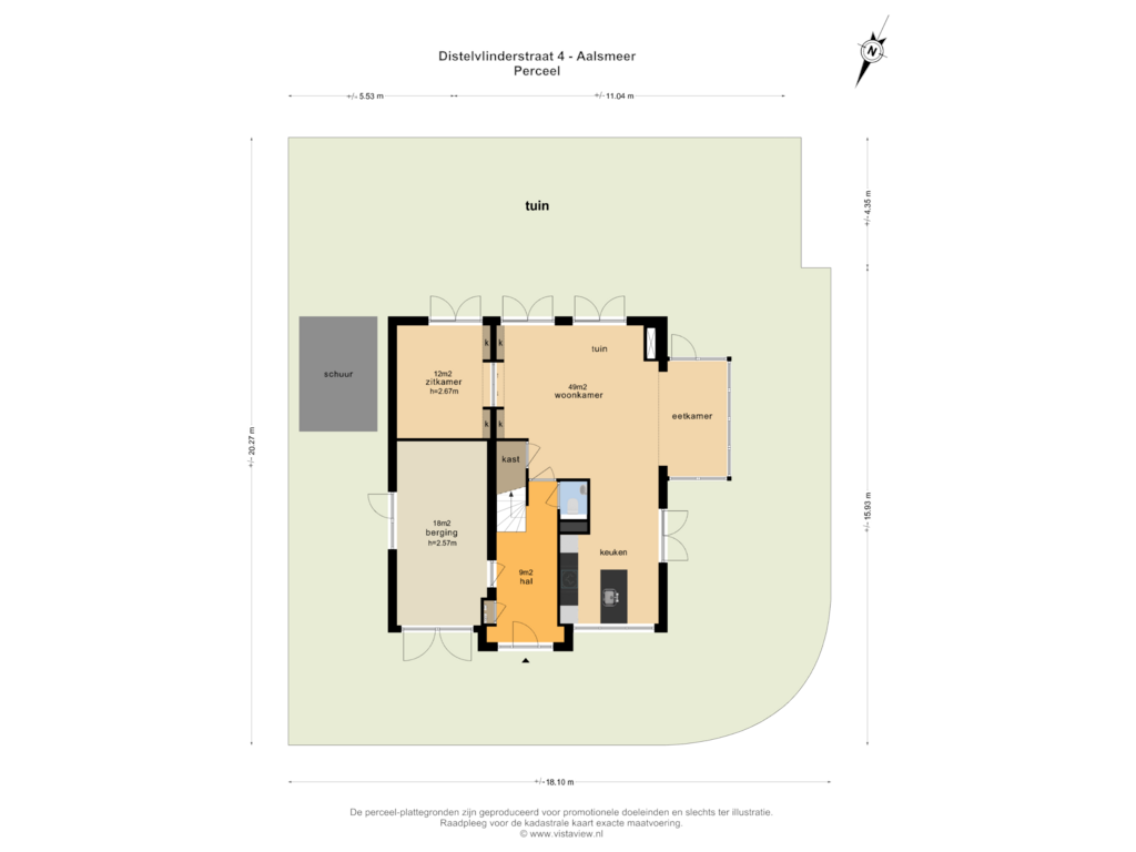 Bekijk plattegrond van PERCEEL van Distelvlinderstraat 4