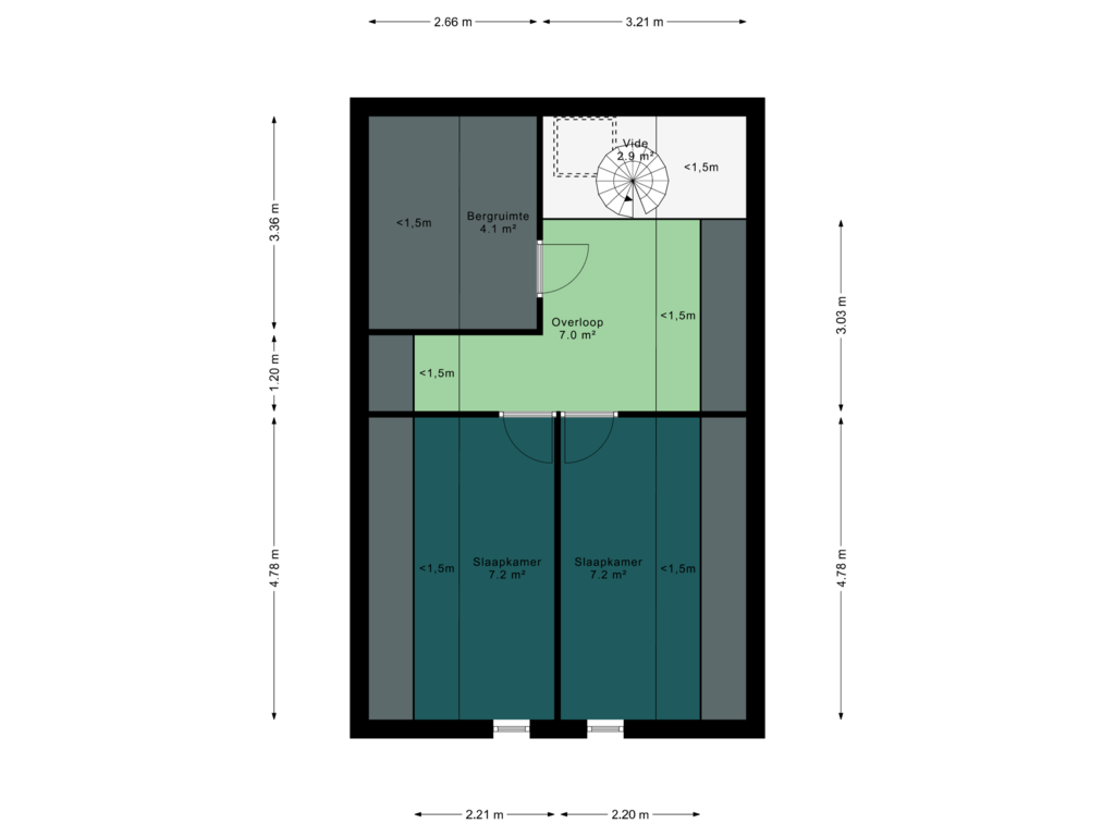 Bekijk plattegrond van 1e verdieping van Evertswijk 30