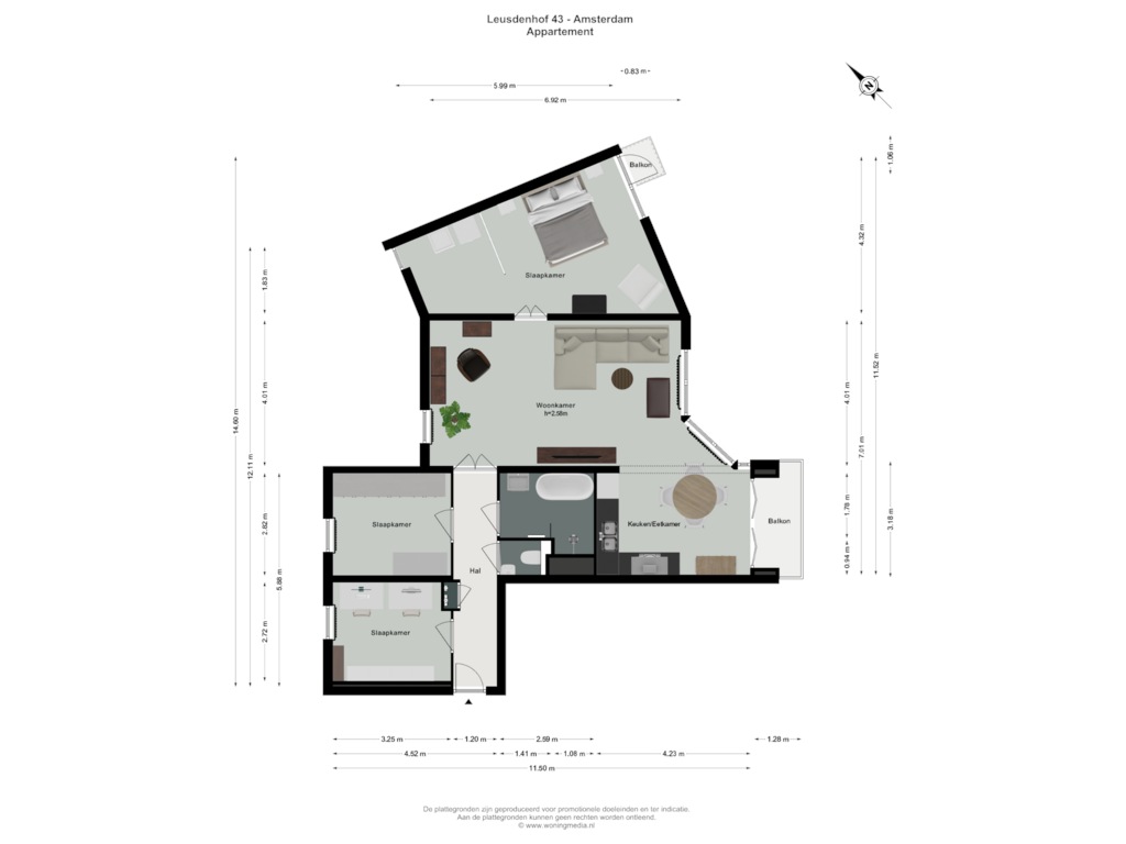 View floorplan of Appartement of Leusdenhof 43