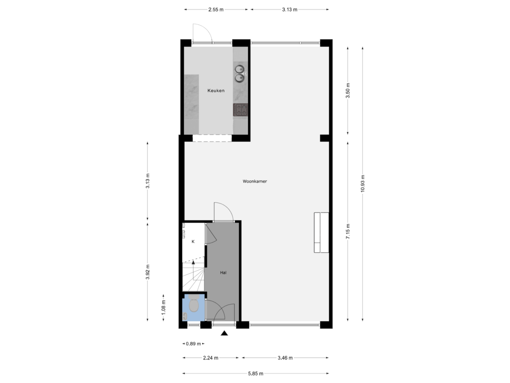 View floorplan of Begane Grond of Keplerstraat 48