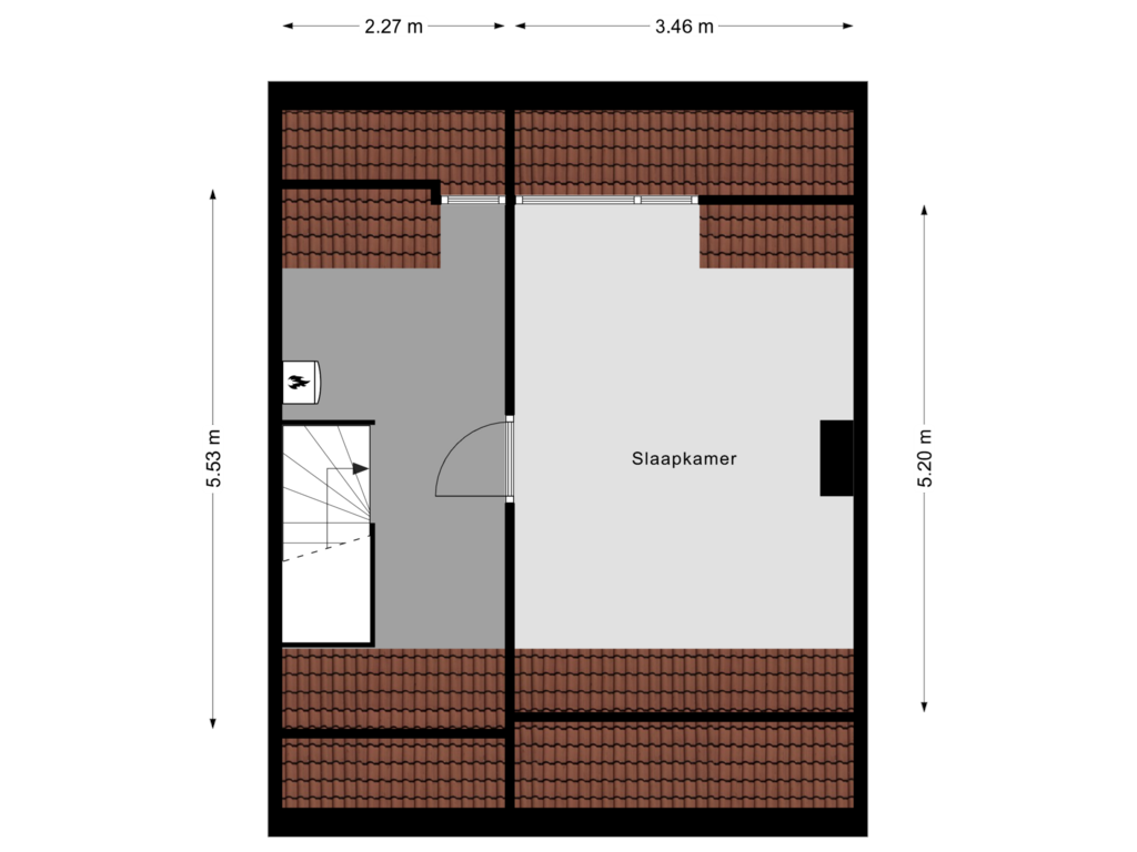 View floorplan of 2e Verdieping of Keplerstraat 48