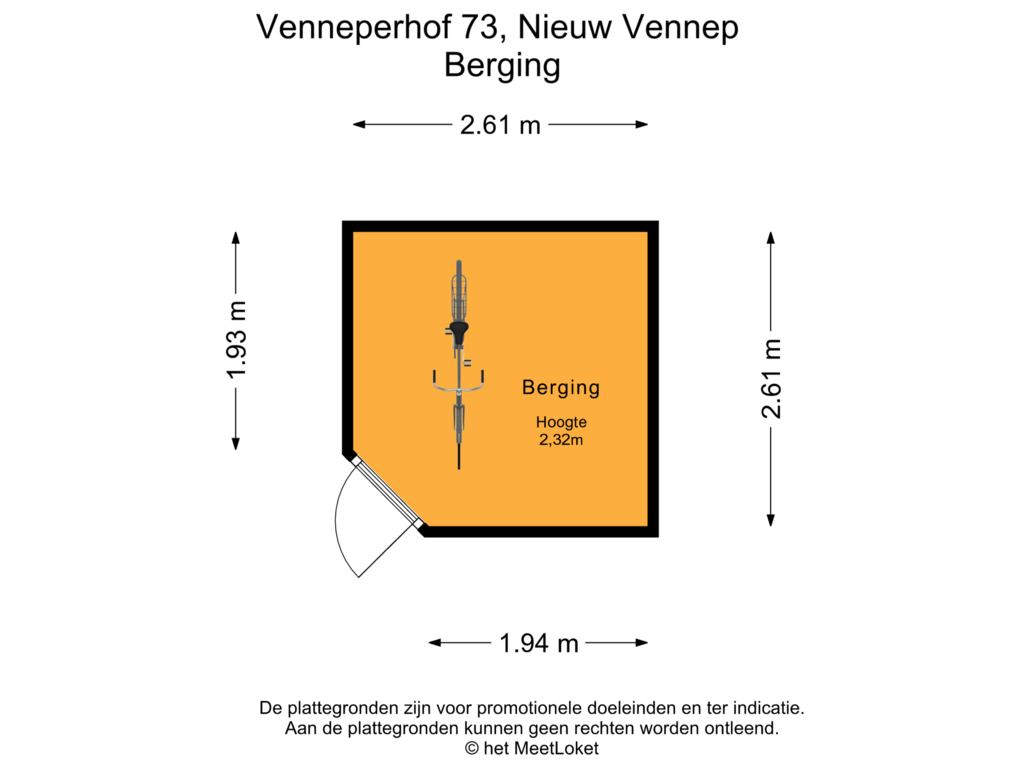 Bekijk plattegrond van Berging van Venneperhof 73