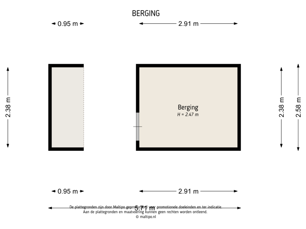 View floorplan of Berging of Westeinde 19