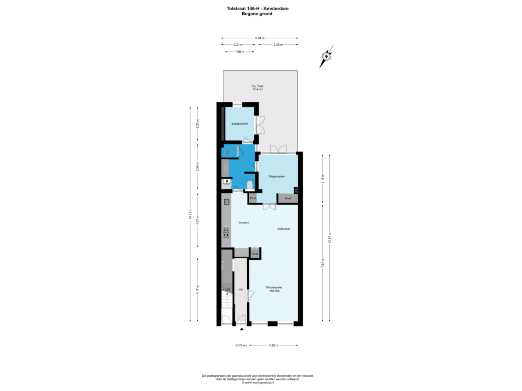 View floorplan of Begane_grond of Tolstraat 146-H