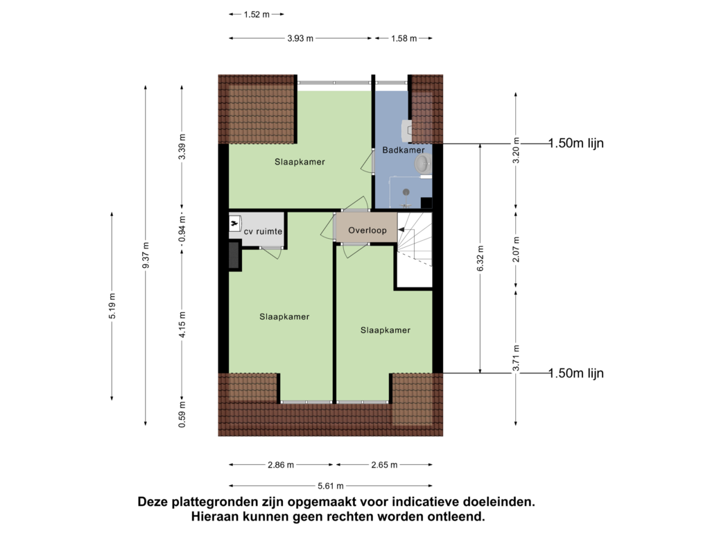 View floorplan of Tweede Verdieping of Leeuwerikstraat 19