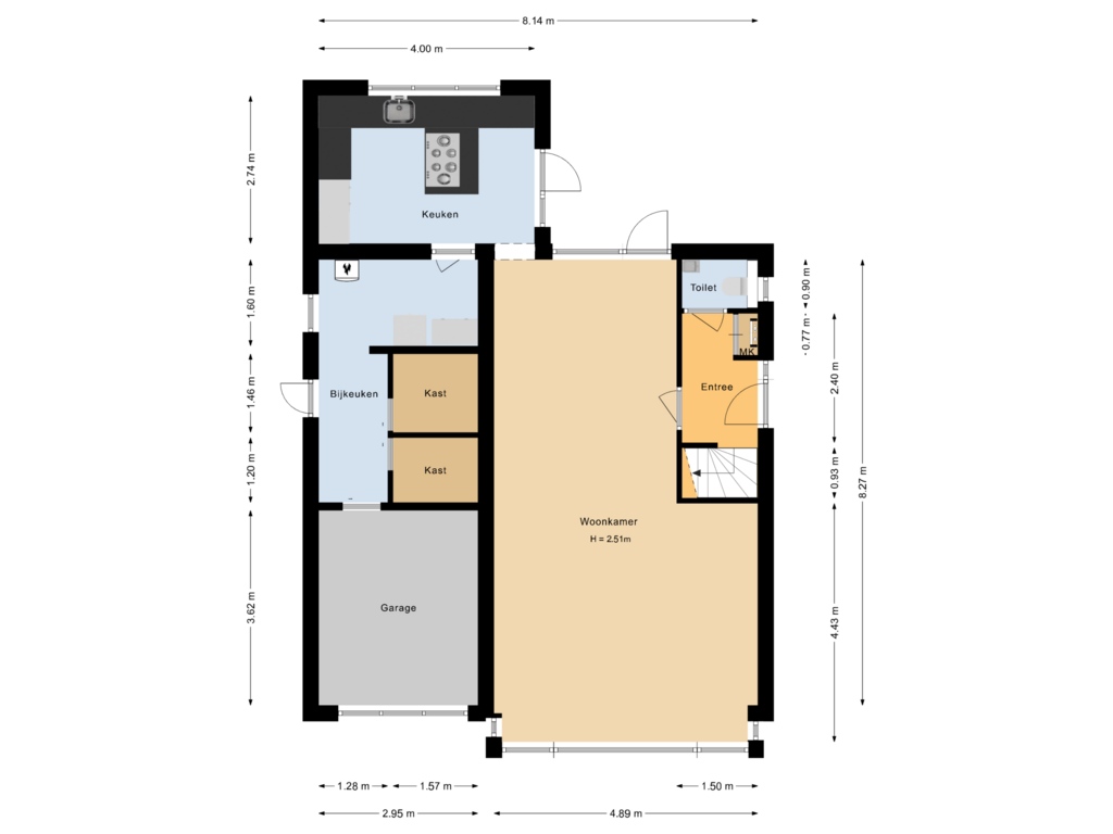 View floorplan of Begane grond of Klokkeweid 21