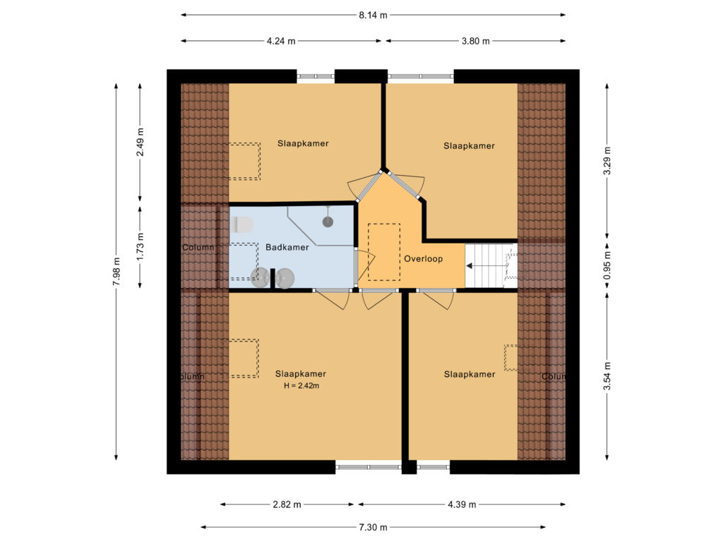 View floorplan of Eerste verdieping of Klokkeweid 21