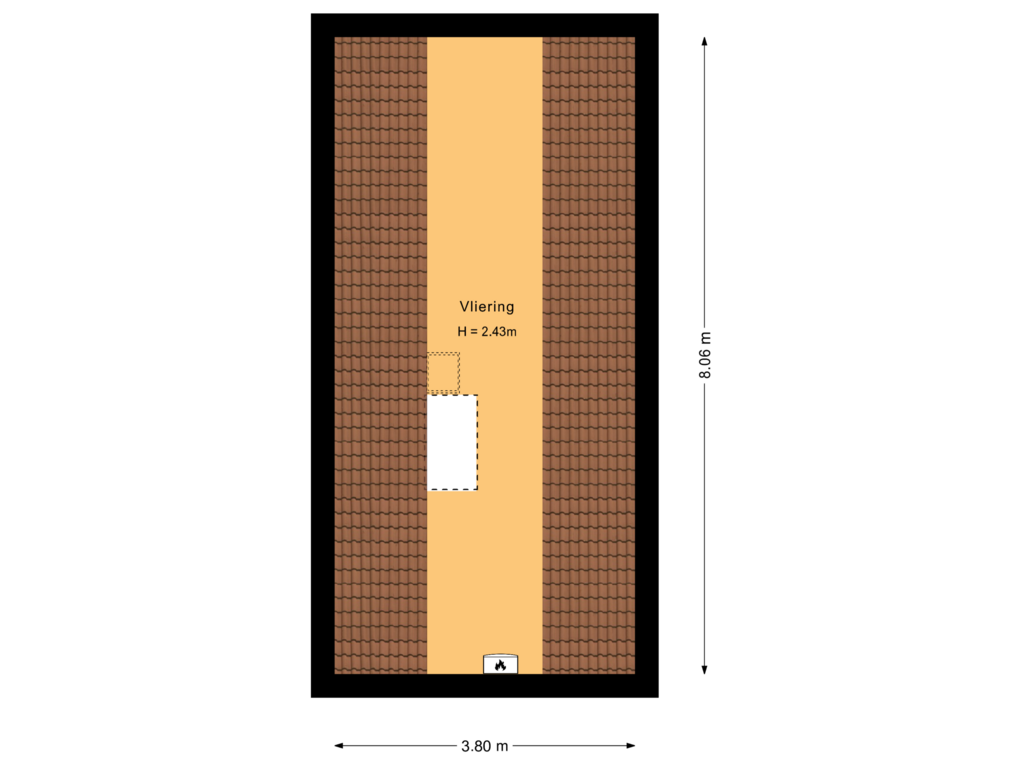 View floorplan of Vliering of Klokkeweid 21