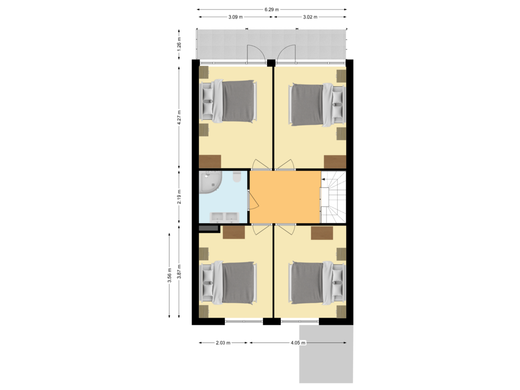 Bekijk plattegrond van Eerste verdieping van Clervauxlaan 45