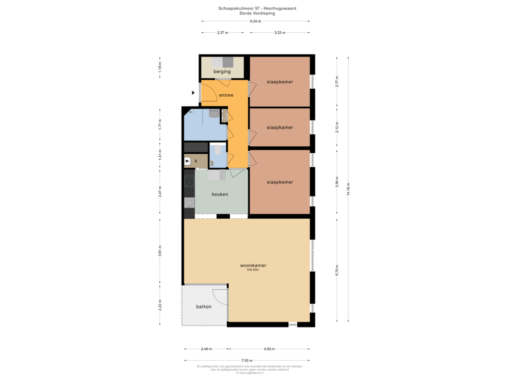 Bekijk plattegrond van DERDE VERDIEPING van Schaapskuilmeer 97