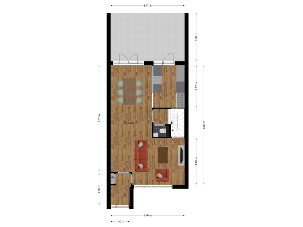 View floorplan of Begane Grond of Bereklauw 117