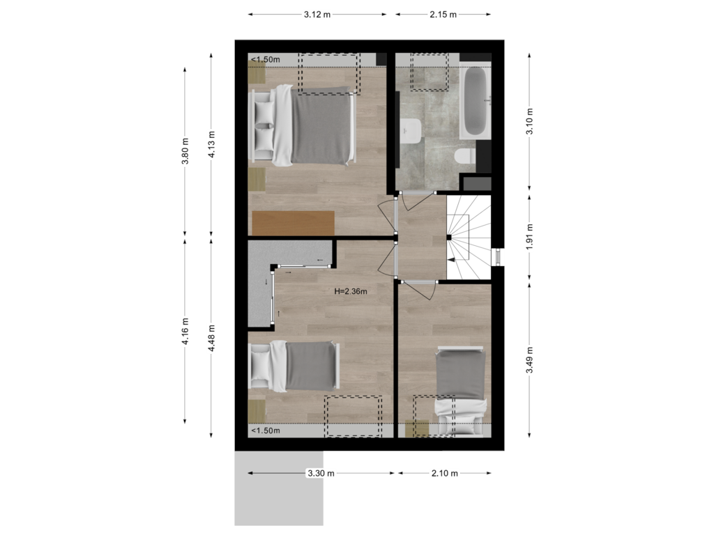 View floorplan of Eerste Verdieping of Bereklauw 117