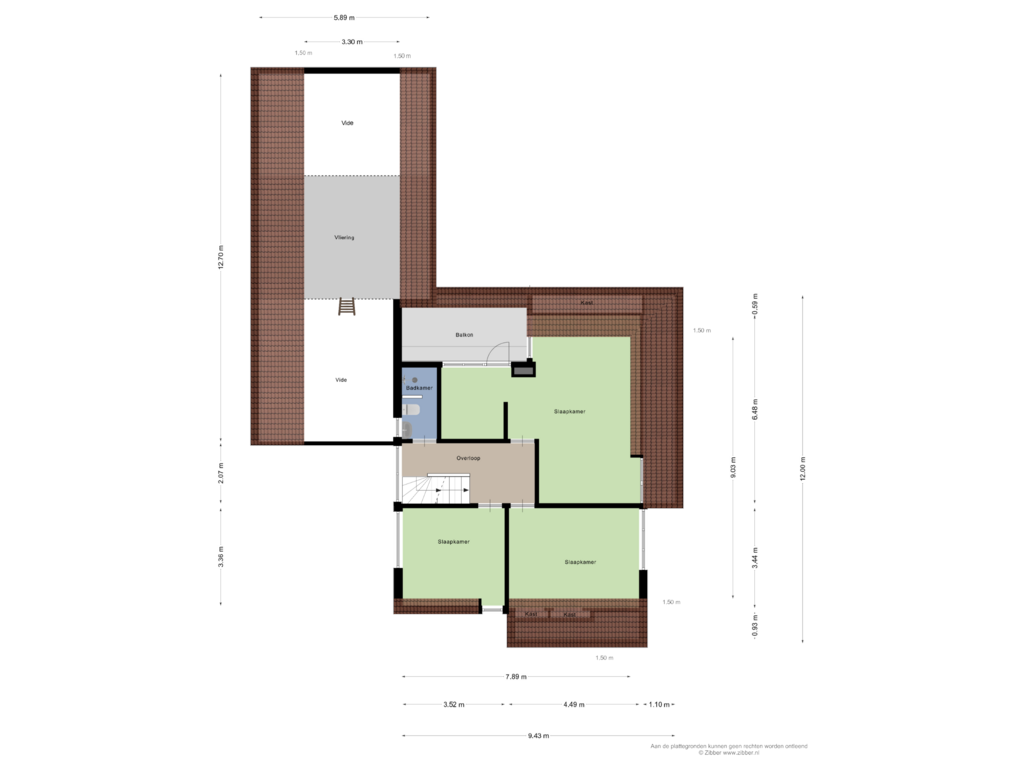 View floorplan of Eerste Verdieping of Oude Torenstraat 8