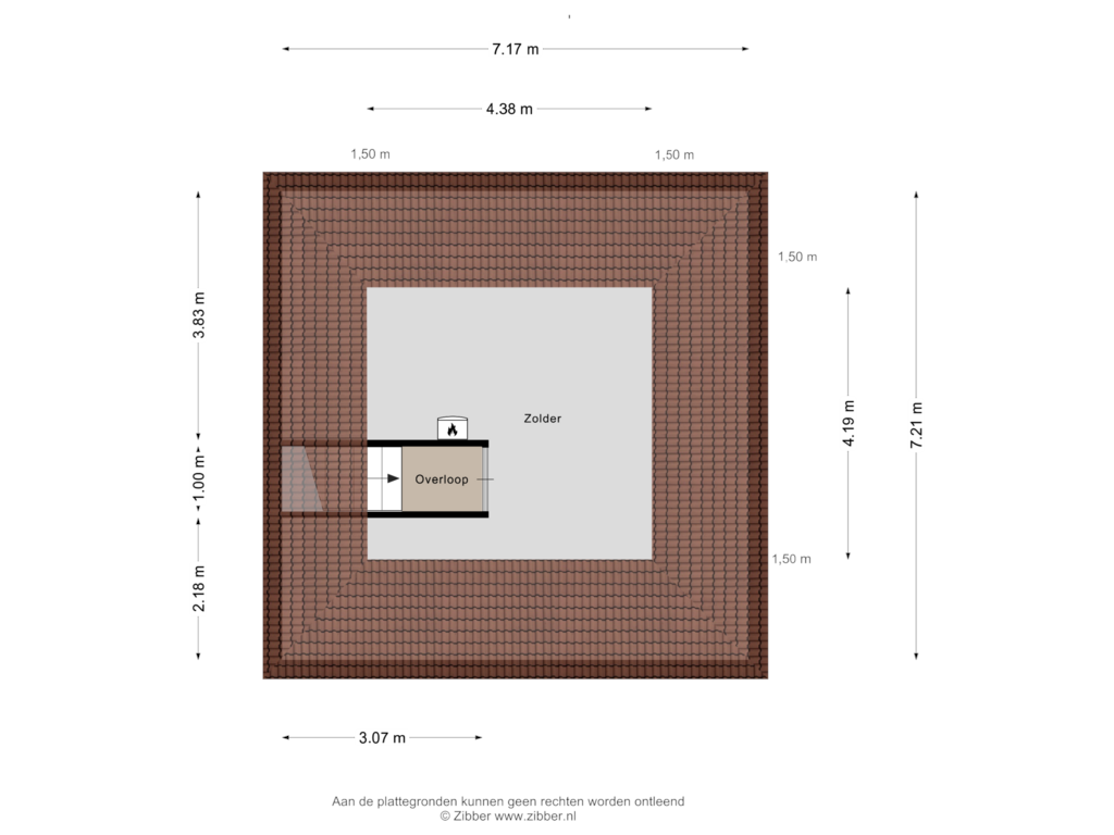 View floorplan of Zolder of Oude Torenstraat 8