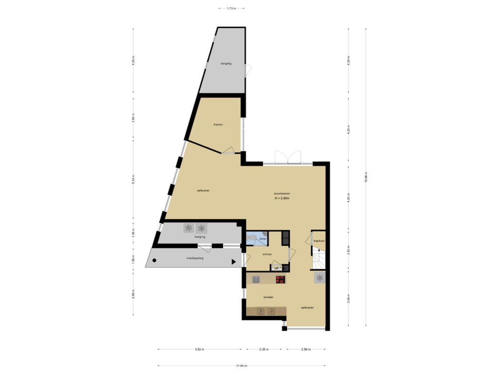 Bekijk plattegrond van Begane Grond van Prunushage 1