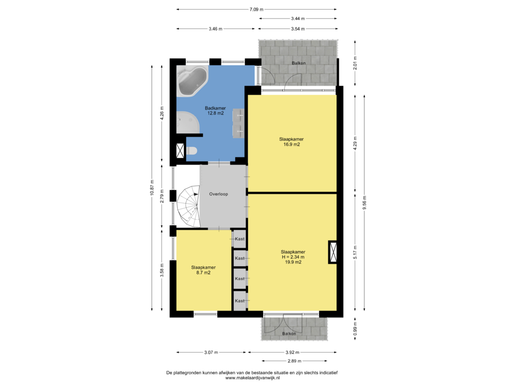 View floorplan of 1e Verdieping of Jacoba van Beierenlaan 4