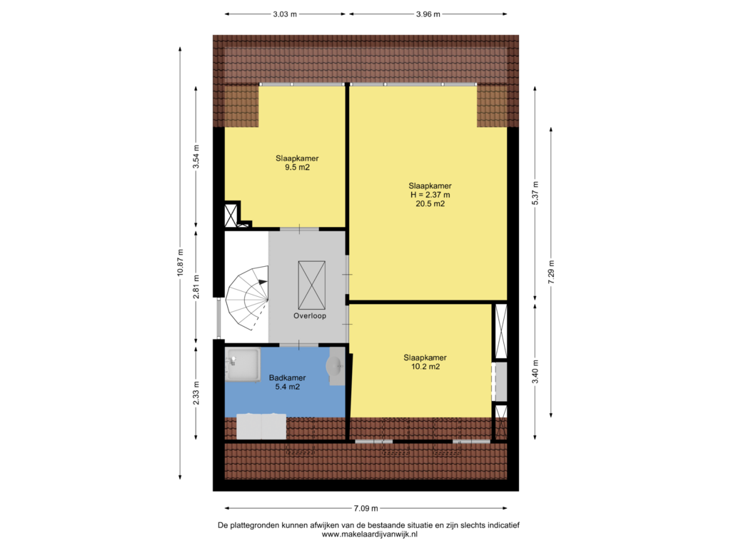 View floorplan of 2e Verdieping of Jacoba van Beierenlaan 4