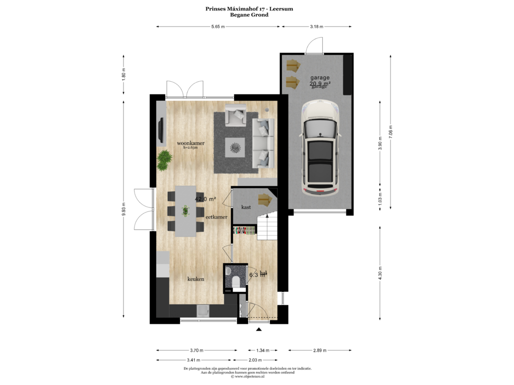 Bekijk plattegrond van BEGANE GROND van Prinses Máximahof 17