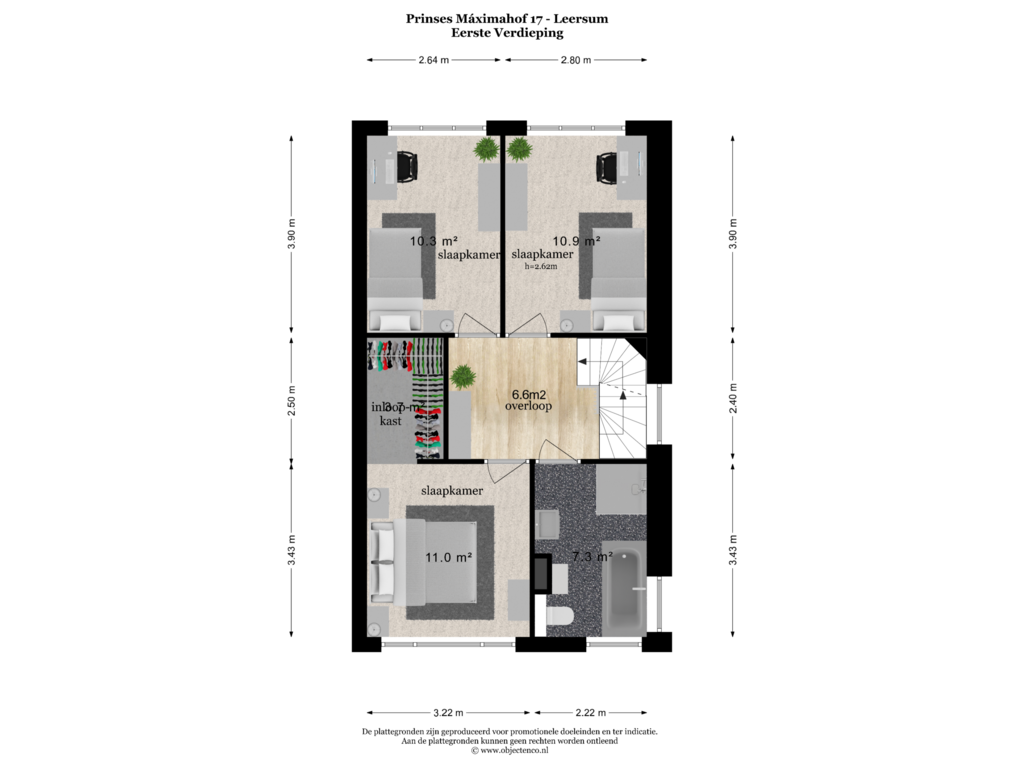 Bekijk plattegrond van EERSTE VERDIEPING van Prinses Máximahof 17