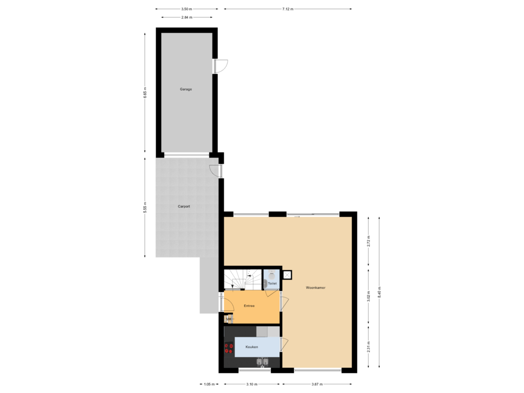 Bekijk plattegrond van Begane grond van Van Rouwenoortstraat 13