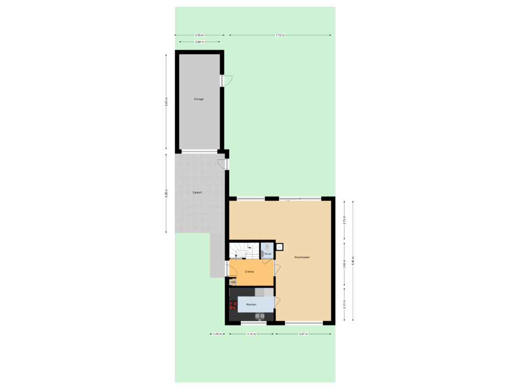 Bekijk plattegrond van Situatie van Van Rouwenoortstraat 13