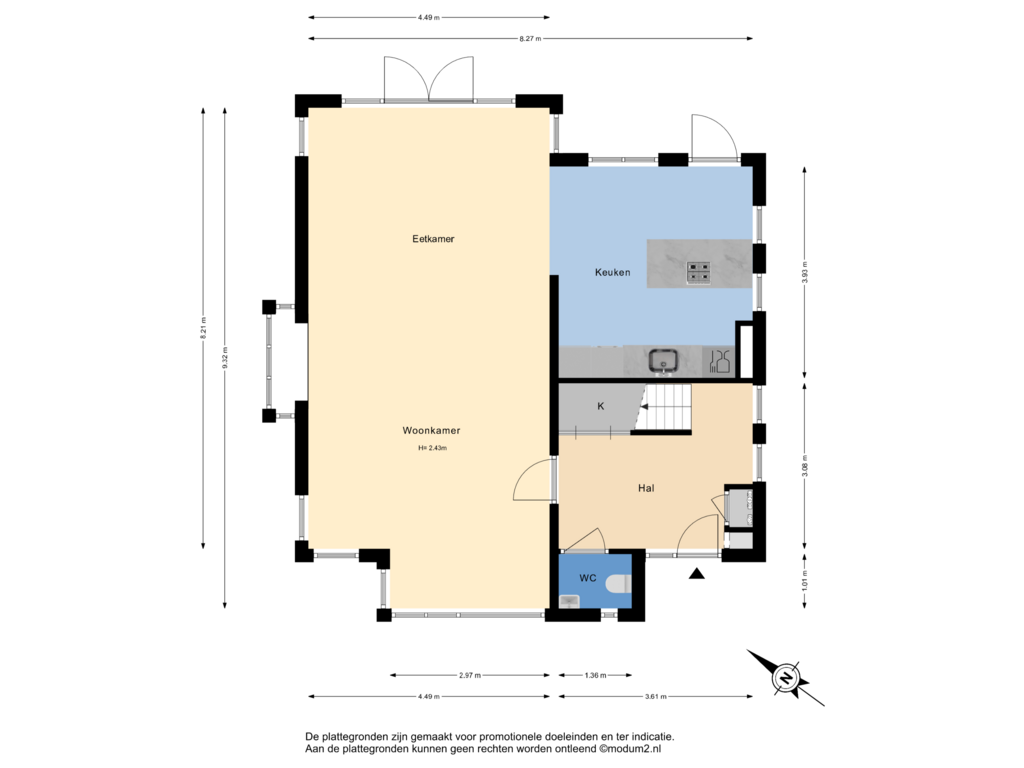 Bekijk plattegrond van Begane Grond van Wingerd 236