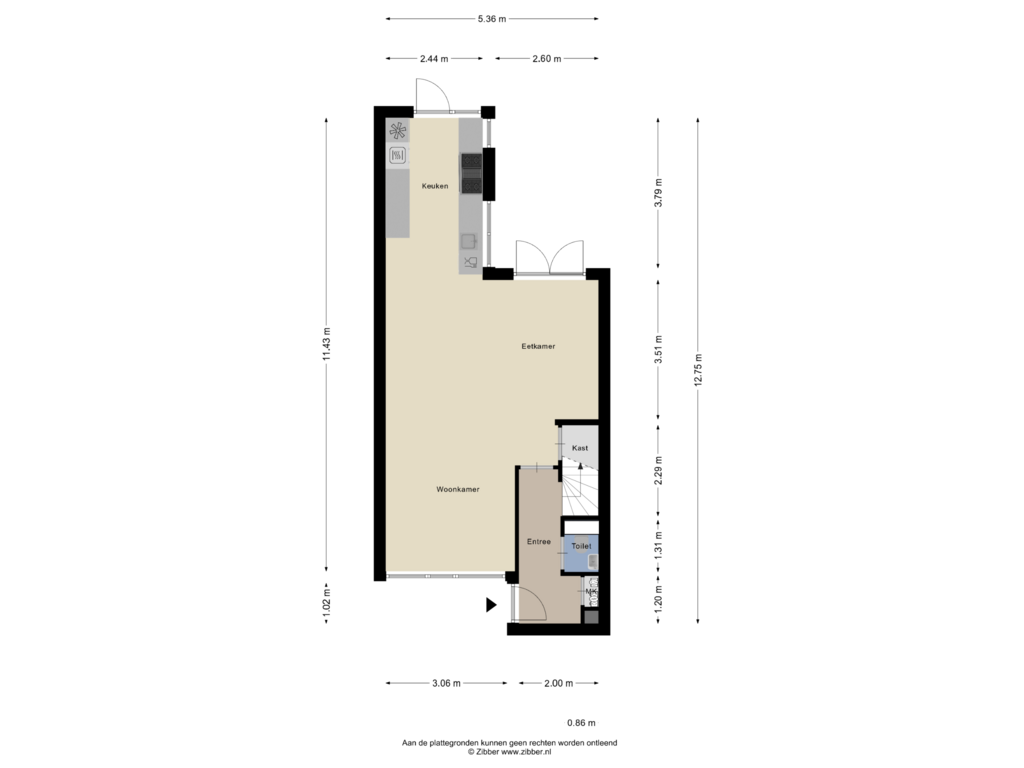 Bekijk plattegrond van Begane grond van Kiezel 15