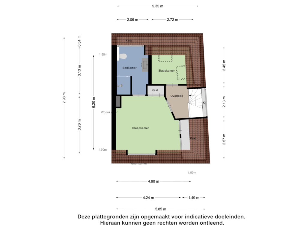 Bekijk plattegrond van Tweede Verdieping van Kennemersingel 26