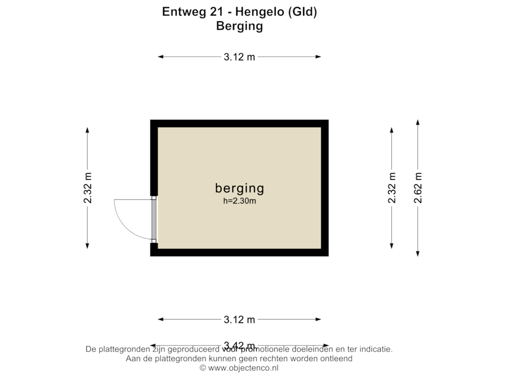 Bekijk plattegrond van BERGING van Entweg 21