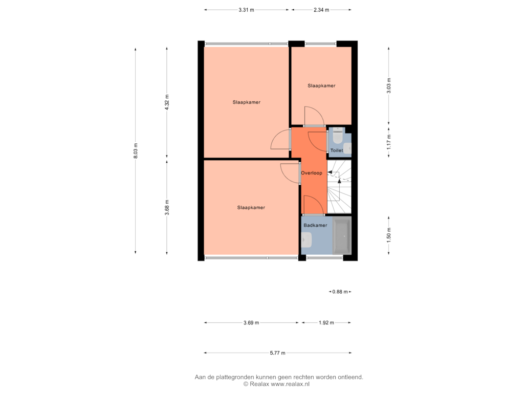 Bekijk plattegrond van Verdieping 1 van Patrijsstraat 8