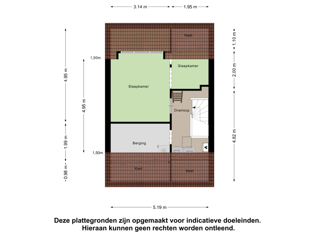 Bekijk plattegrond van Tweede Verdieping van Rijnlaan 53