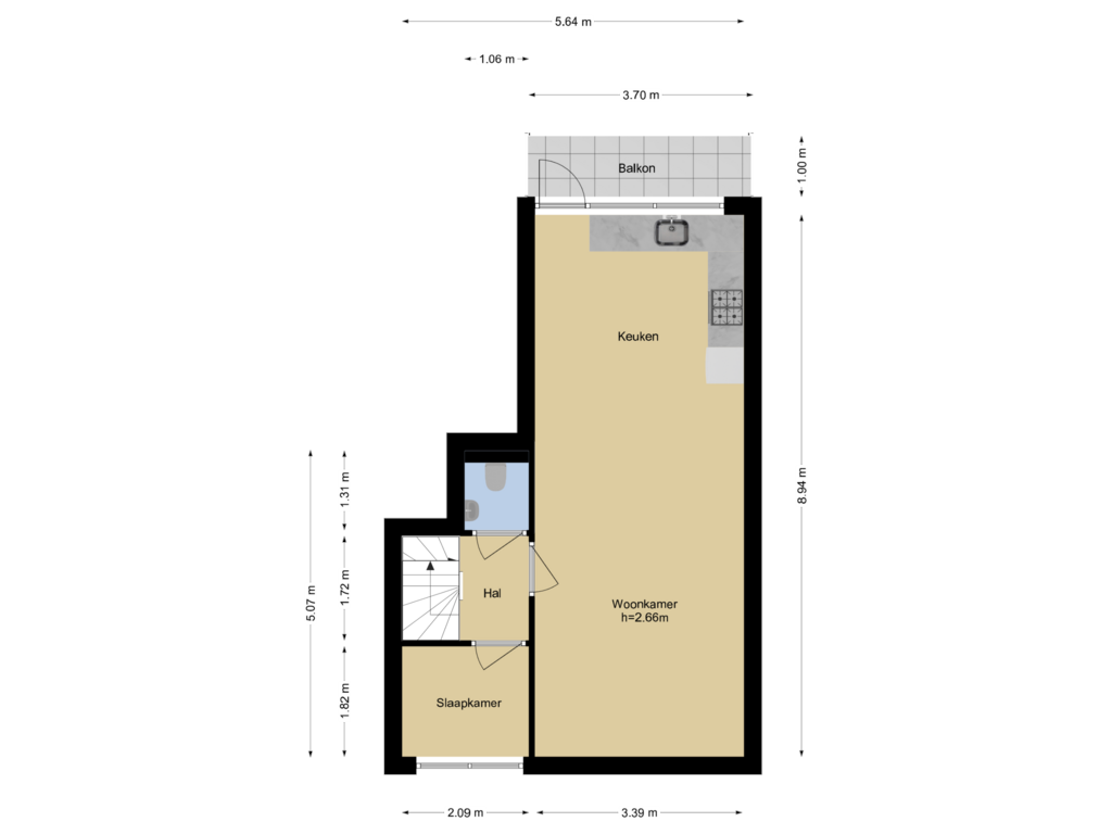 Bekijk plattegrond van Verdieping 1 van Richard Holstraat 97