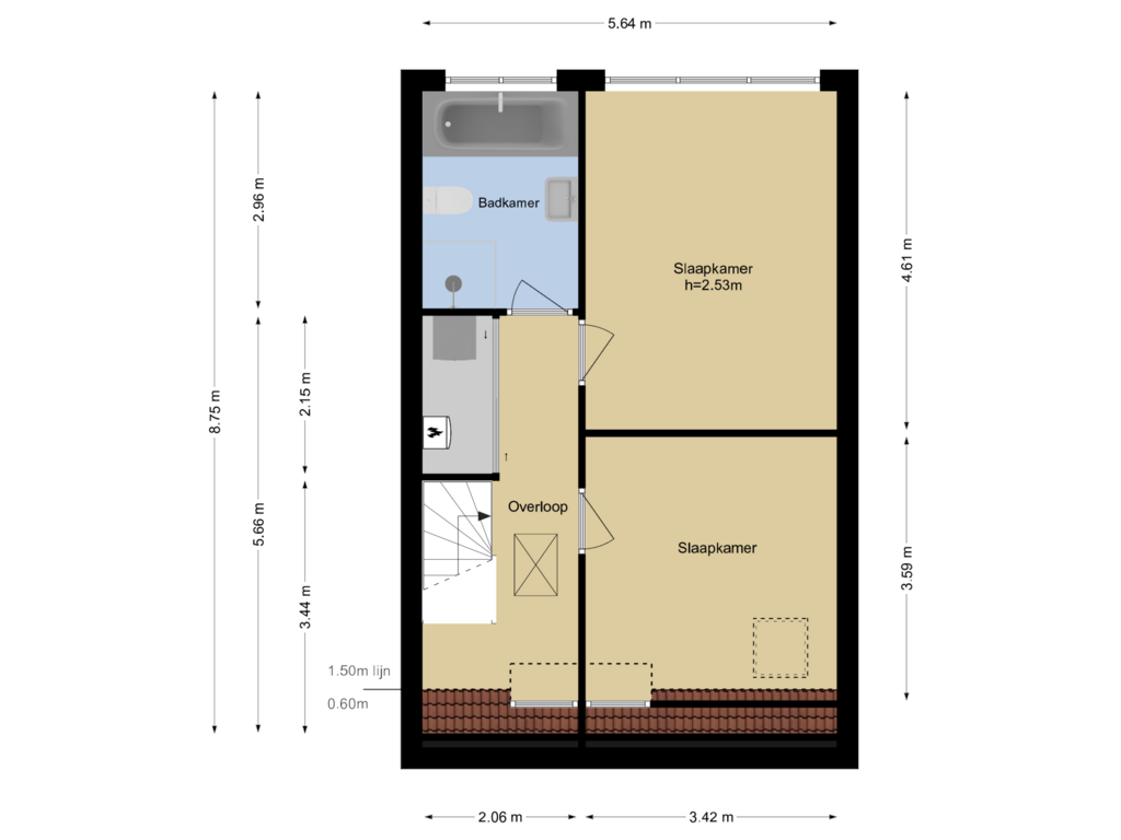 Bekijk plattegrond van Verdieping 2 van Richard Holstraat 97