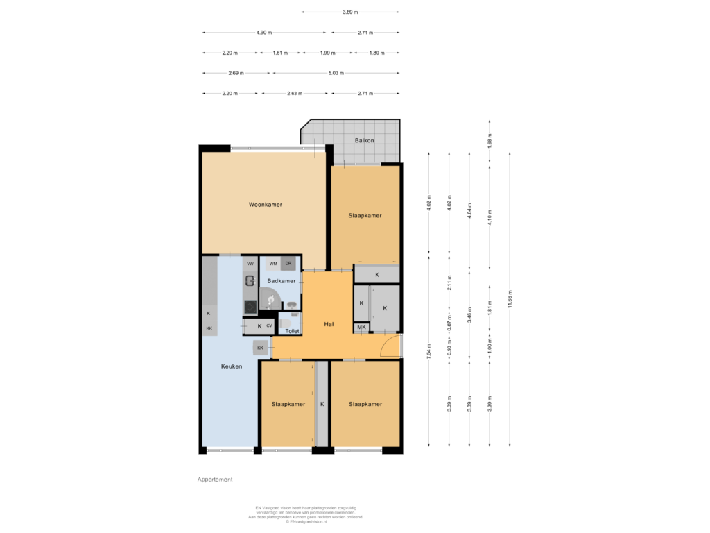 Bekijk plattegrond van Appartement van Voorsteven 53