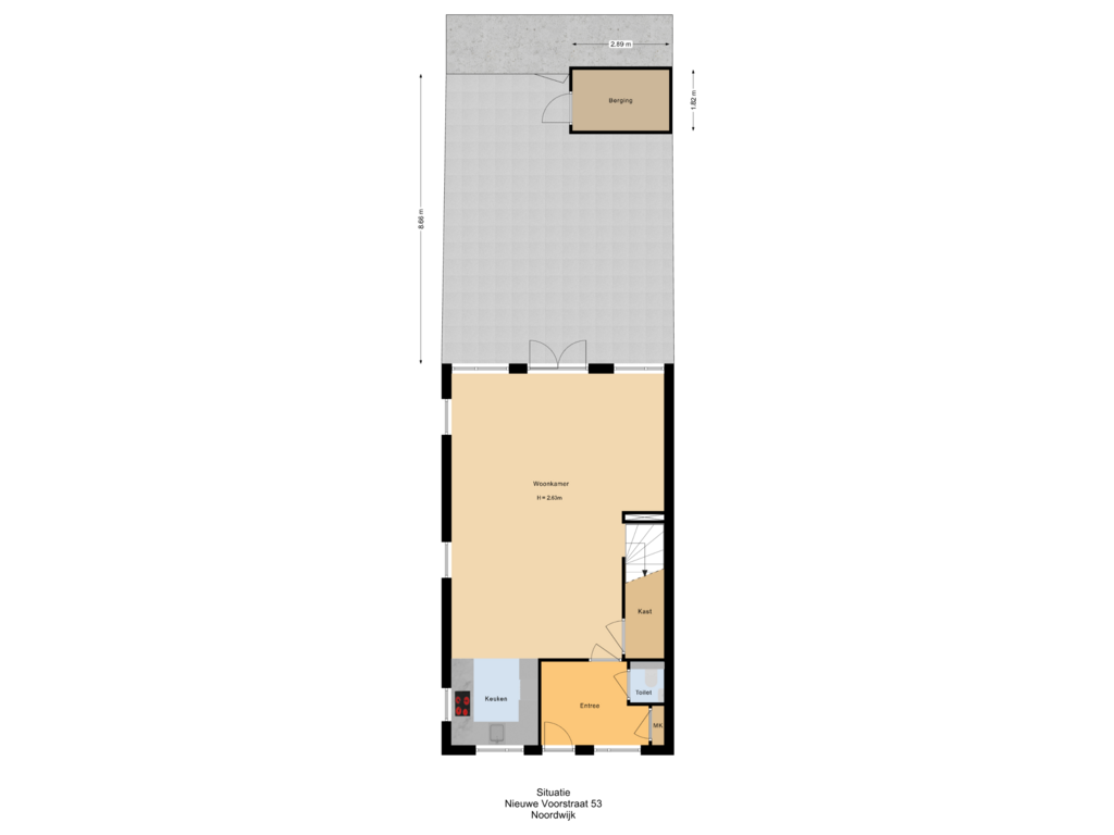 Bekijk plattegrond van Situatie van Nieuwe Voorstraat 53