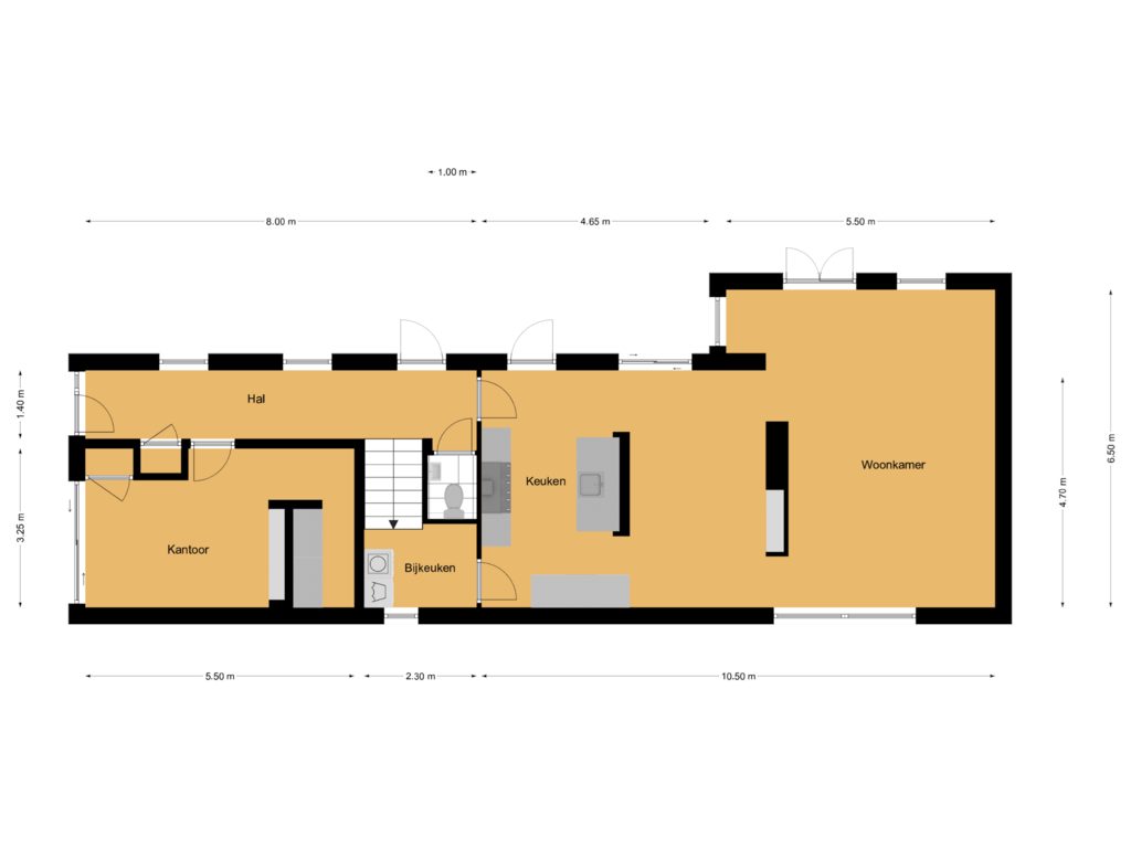 Bekijk plattegrond van Gelijkvloers van Willem Sandbergstraat 31