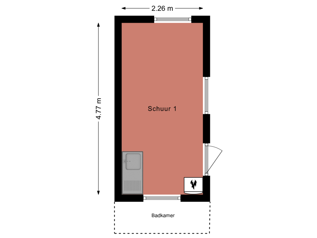 Bekijk plattegrond van schuur 1 van Capelseweg 154