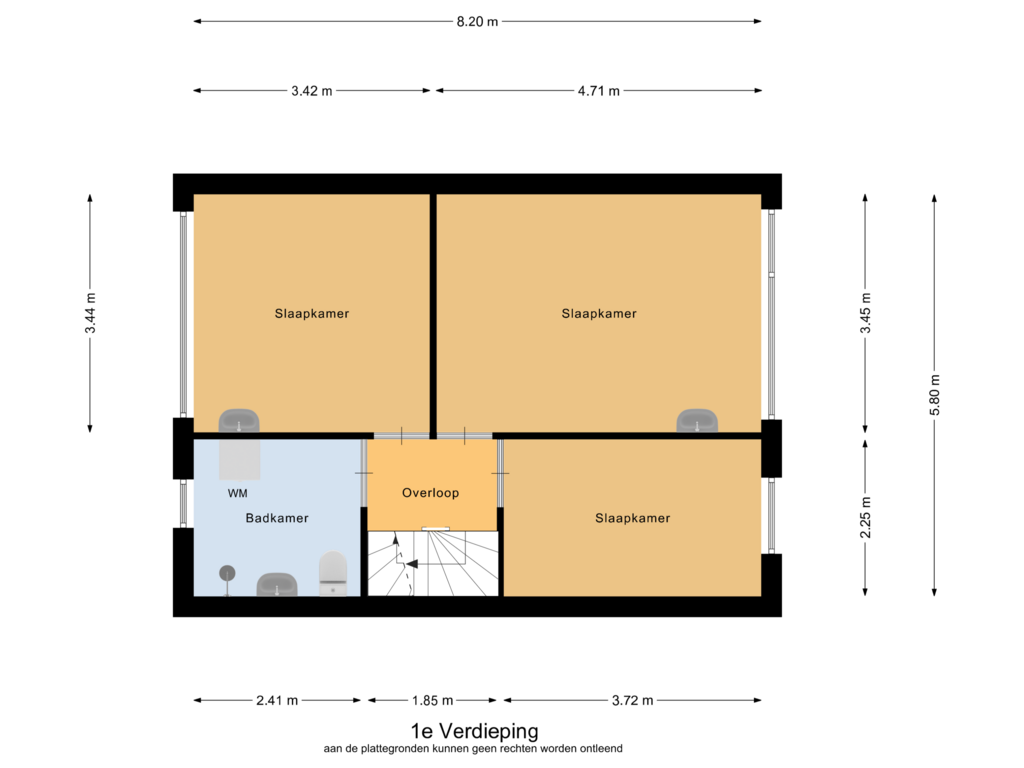 View floorplan of 1e Verdieping of Seringenlaan 19