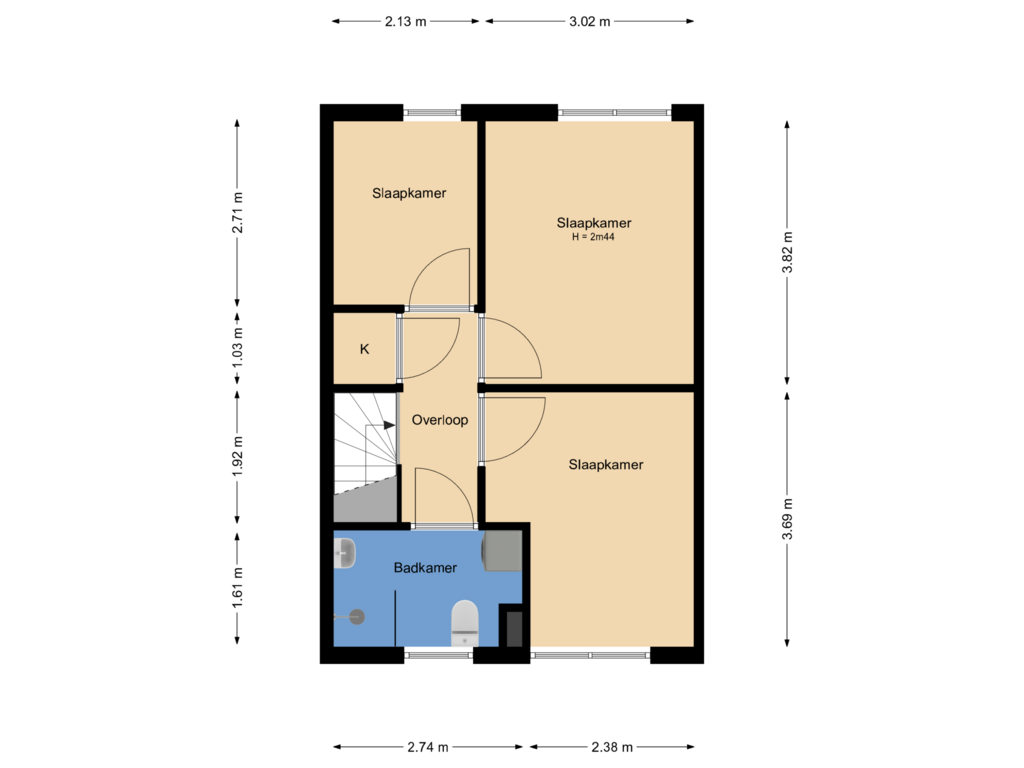 Bekijk plattegrond van Eerste verdieping van Cellostraat 25